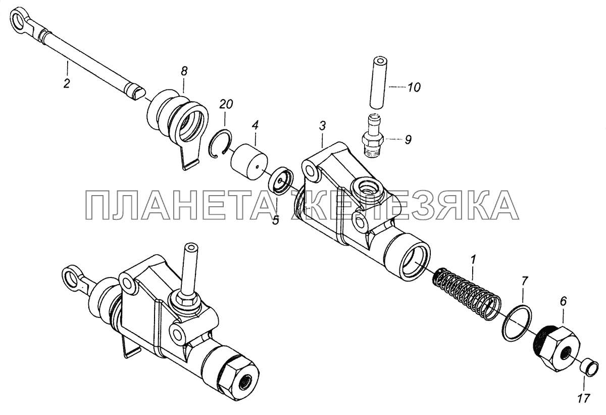 5320-1602510-10 Главный цилиндр управления сцеплением КамАЗ-5308 (Евро 3)