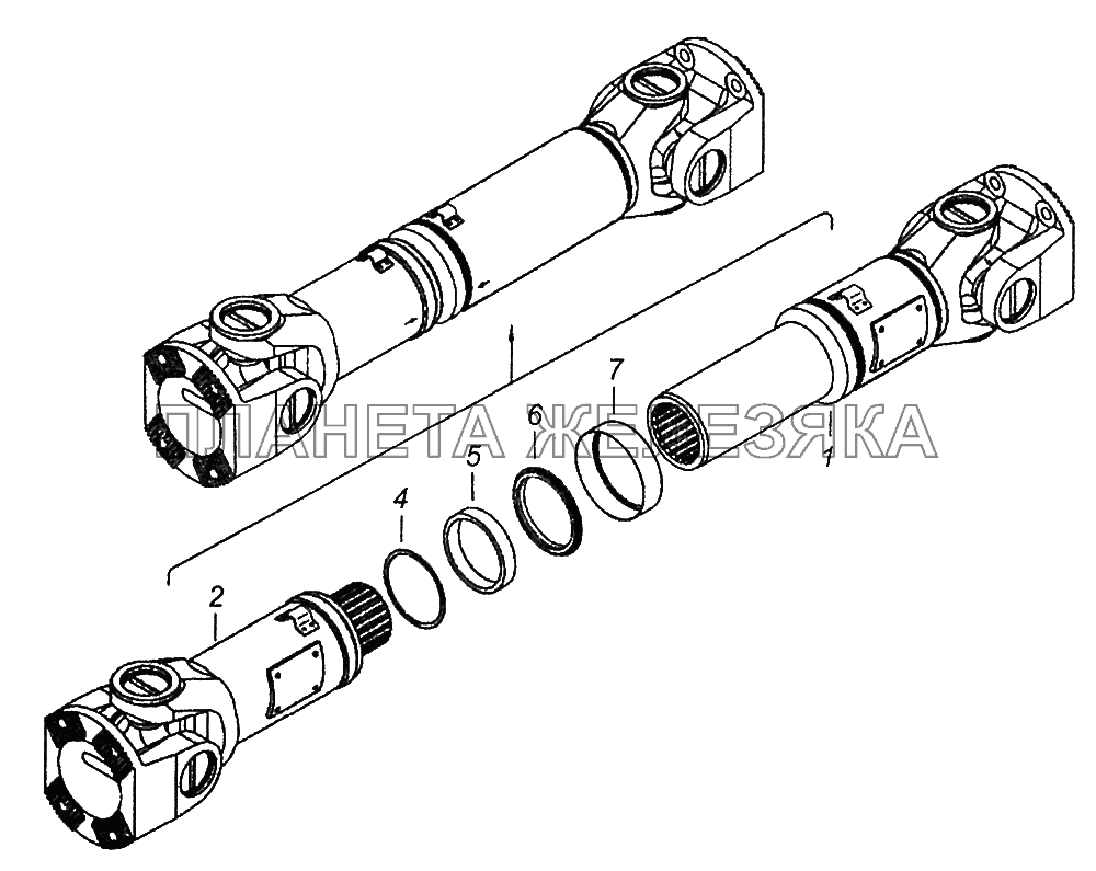 5308-2201011 Вал карданный заднего моста КамАЗ-5308 (Евро 3)