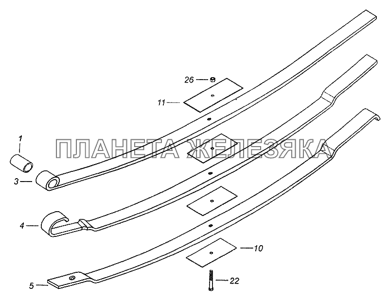 65115-2902012-15 Рессора передняя КамАЗ-5308 (Евро 3)