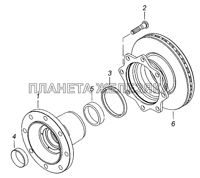 4308-3103010-52 Ступица переднего колеса с диском тормоза КамАЗ-5308 (Евро 3)