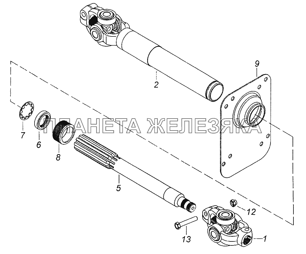 5308-3422010-10 Вал карданный КамАЗ-5308 (Евро 3)