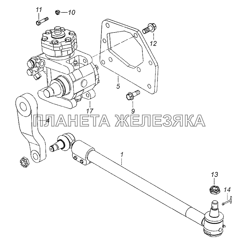 5308-3400012-10 Установка рулевого механизма КамАЗ-5308 (Евро 3)