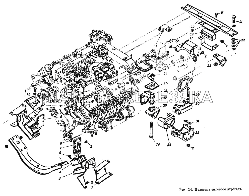 Подвеска силового агрегата КамАЗ-54112
