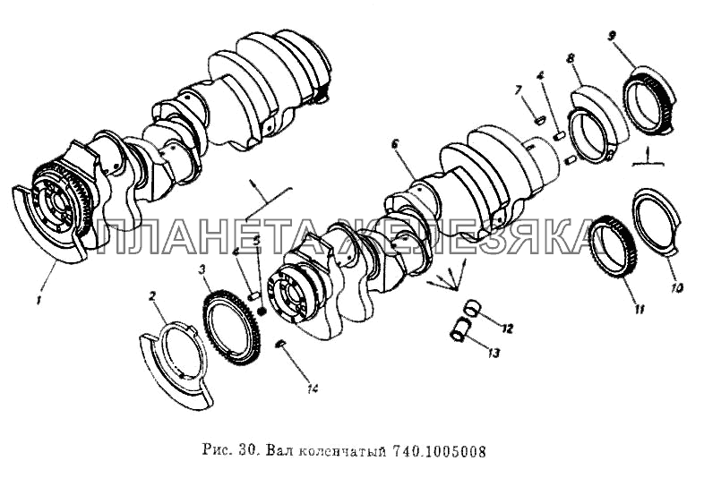 Вал коленчатый КамАЗ-53212