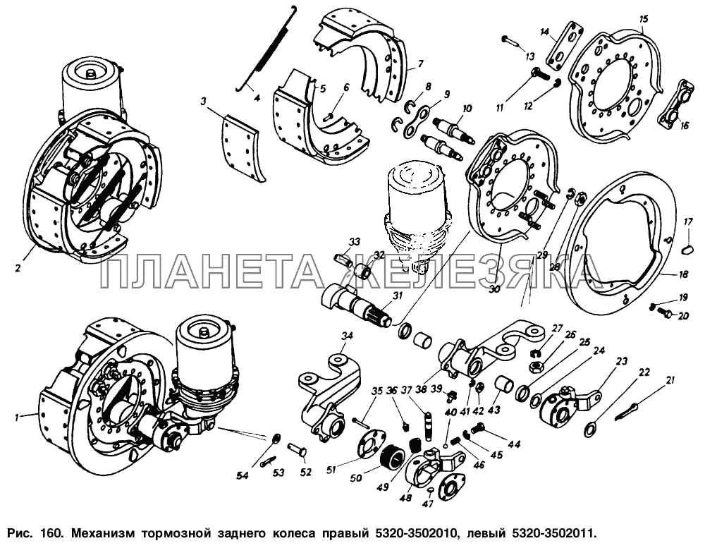 Механизм тормозной заднего колеса правый и левый КамАЗ-5320