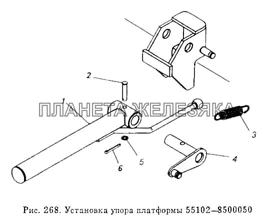 Установка упора платформы 55102-8500050 КамАЗ-5511