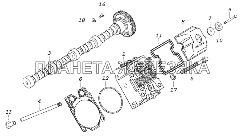 Установка газораспределительного механизма КамАЗ-53228, 65111
