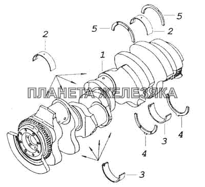 Установка вала коленчатого КамАЗ-53228, 65111