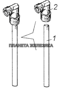 Трубка слива топлива в бак с угольником КамАЗ-53228, 65111