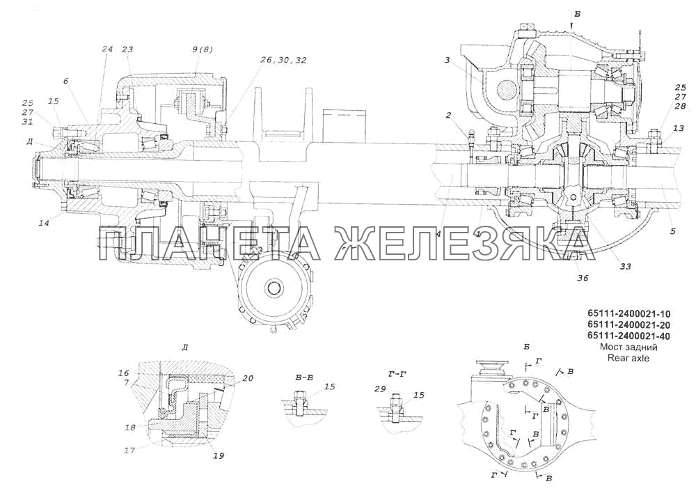 Мост задний КамАЗ-53228, 65111