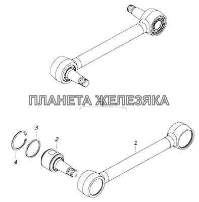 Штанга реактивная в сборе КамАЗ-53228, 65111