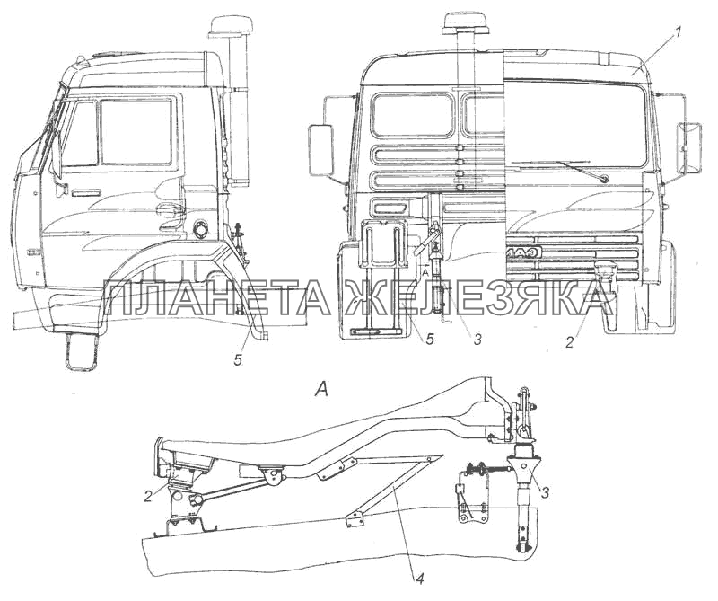 Установка кабины с оперением КамАЗ-53228, 65111