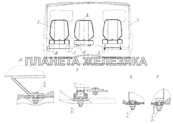 Установка сидений КамАЗ-53228, 65111