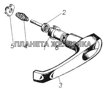 Ручка двери наружная в сб. КамАЗ-53228, 65111