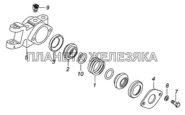 152.1703284-20 Кронштейн опоры промежуточной тяги управления КамАЗ-53229 (Евро 2)