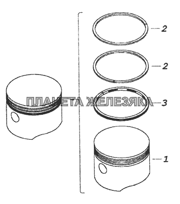 53205-3509154 Поршень в сборе КамАЗ-53229 (Евро 2)