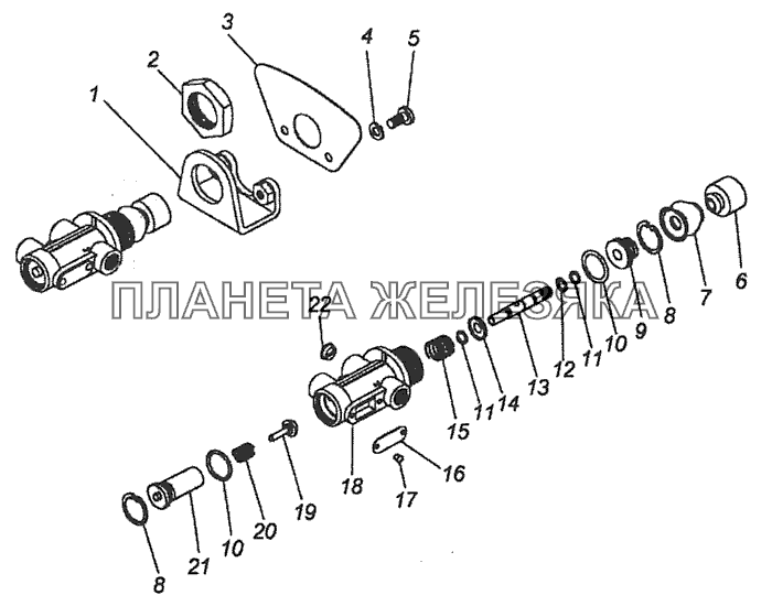 100-3537110 Кран аварийного растормаживания в сборе КамАЗ-53229 (Евро 2)