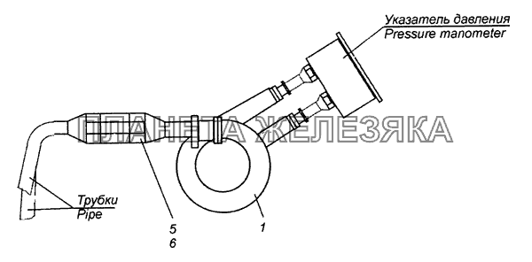 43114-3830001 Установка трубопроводов к манометру КамАЗ-53229 (Евро 2)