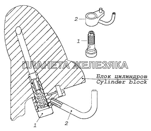 Установка форсунки охлаждения поршня КамАЗ-5360