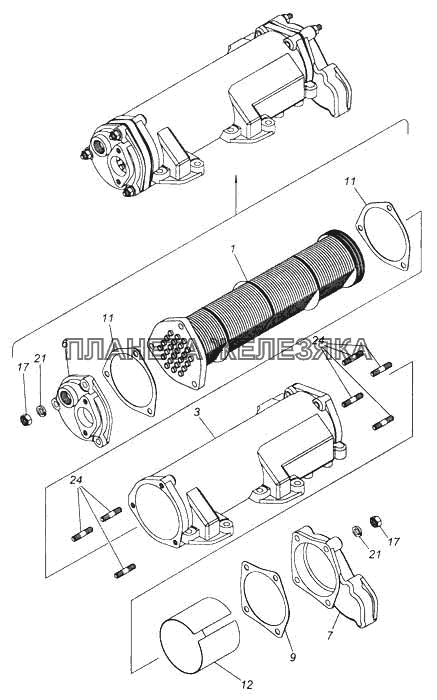 Теплообменник масляный КамАЗ-5360