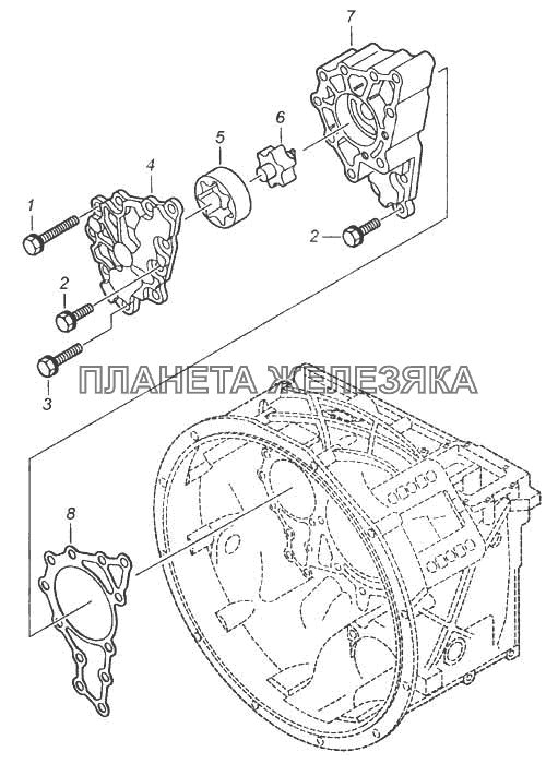 Установка насоса КамАЗ-5360