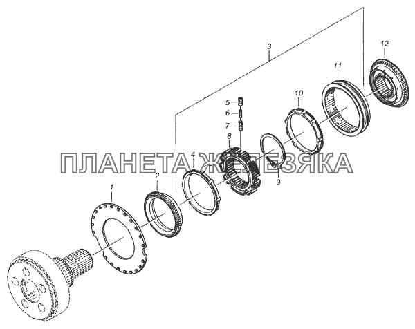 Синхронизатор планетарной передачи КамАЗ-5360