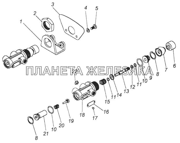 Кран аварийного растормаживания в сборе КамАЗ-5360