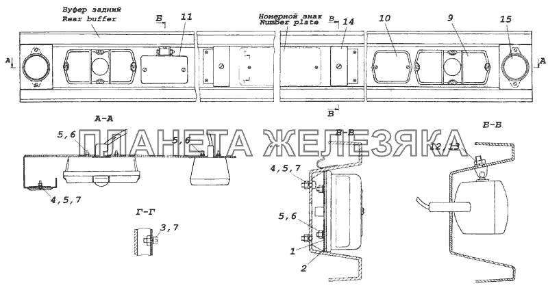 Камаз задние фонари схема подключения Установка задних фонарей КамАЗ-5360