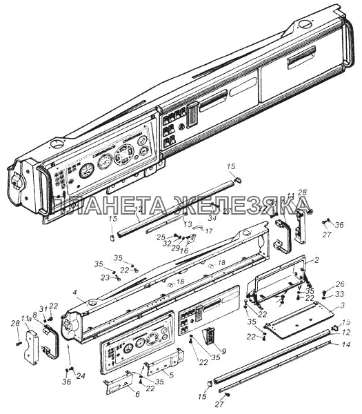 Установка панели приборов КамАЗ-5360