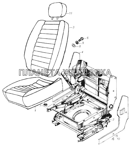 Сиденье водителя КамАЗ-5360