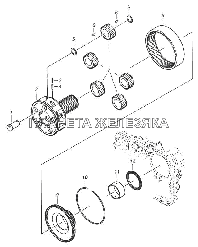 Привод планетарной передачи КамАЗ-5460