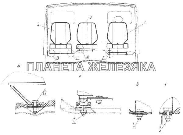 Установка сидений КамАЗ-5460