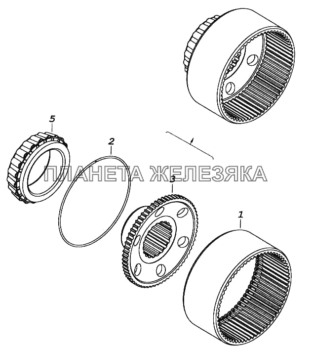 Шестерня ведомая колесной передачи КамАЗ-5460 (каталог 2005 г.)