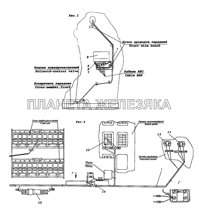 Установка электрооборудования АБС КамАЗ-5460 (каталог 2005 г.)