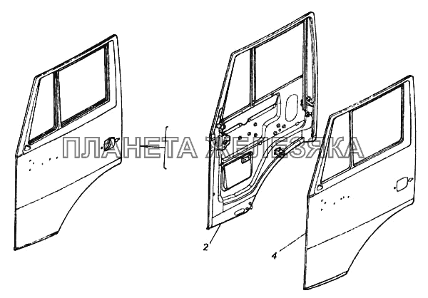 Дверь левая КамАЗ-5460 (каталог 2005 г.)