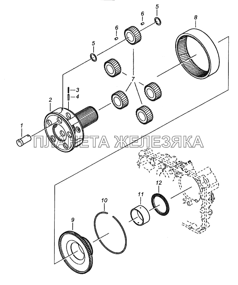 Привод планетарной передачи КамАЗ-5460 (каталог 2005 г.)