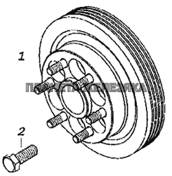 Установка шкива коленчатого вала КамАЗ-6460