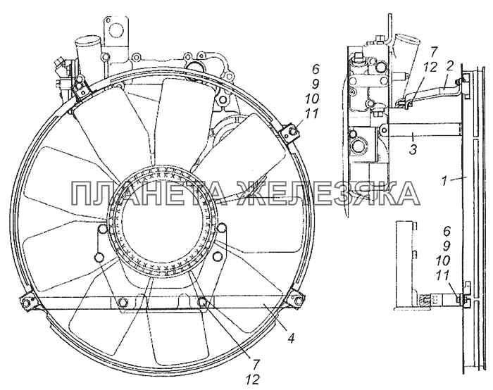 Установка обечайки вентилятора КамАЗ-6460