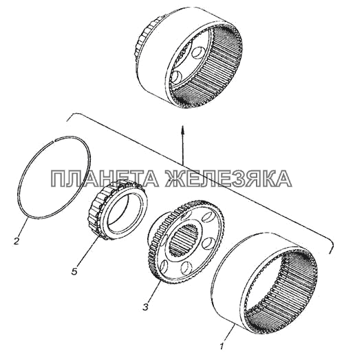 Шестерня ведомая колесной передачи в сборе КамАЗ-6460