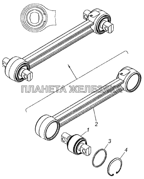 Штанга реактивная в сборе КамАЗ-6460
