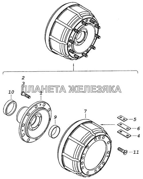 Ступица с тормозным барабаном КамАЗ-6460