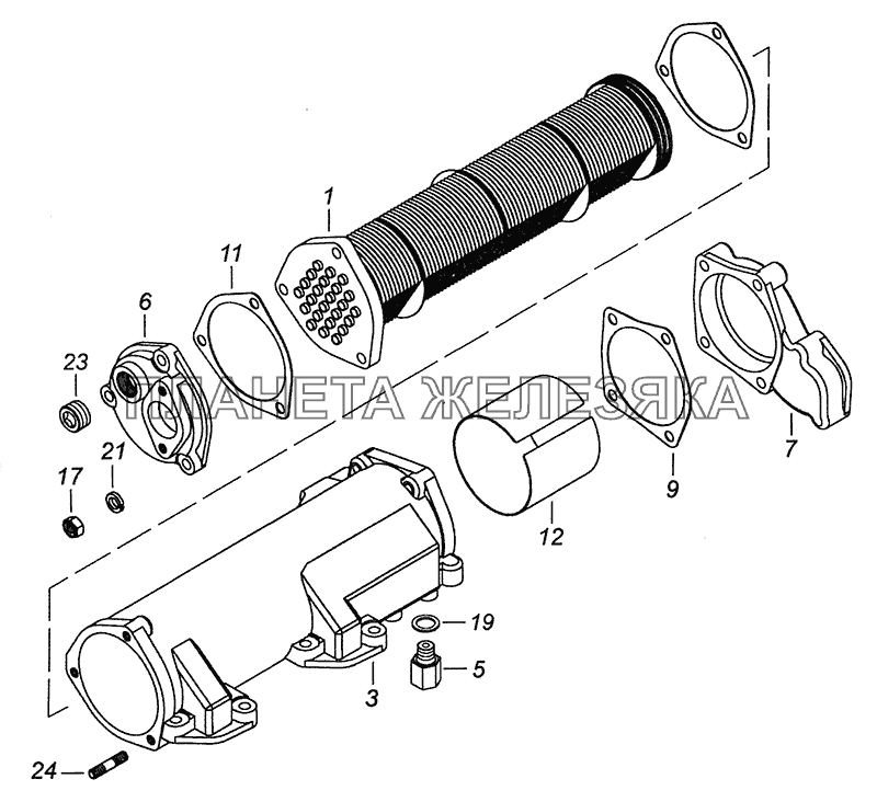 740.20-1013200-10 Теплообменник масляный КамАЗ-6460 (Евро 3, 4)