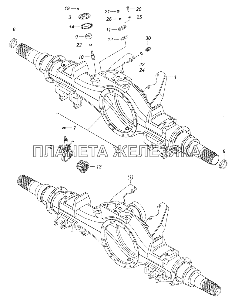 6520-2401007 Картер моста заднего с механизмом блокировки КамАЗ-6460 (Евро 4)