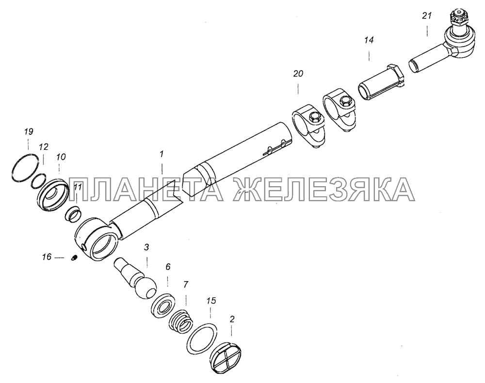 6520-3414010-40 Тяга сошки с наконечниками КамАЗ-6460 (Евро 4)