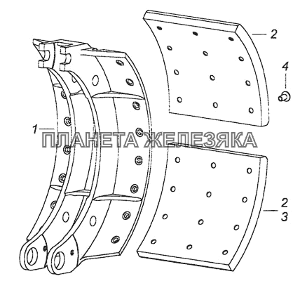 6520-3501090-40 Колодка тормоза с накладками КамАЗ-6460 (Евро 4)
