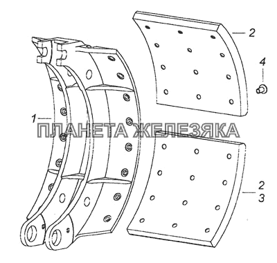 6520-3501090-41 Колодка тормоза с накладками КамАЗ-6460 (Евро 4)
