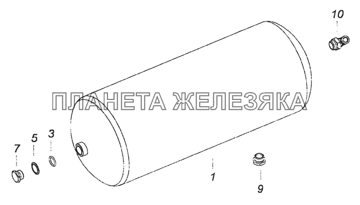 6460-3513010-07 Ресивер с фитингами КамАЗ-6460 (Евро 4)