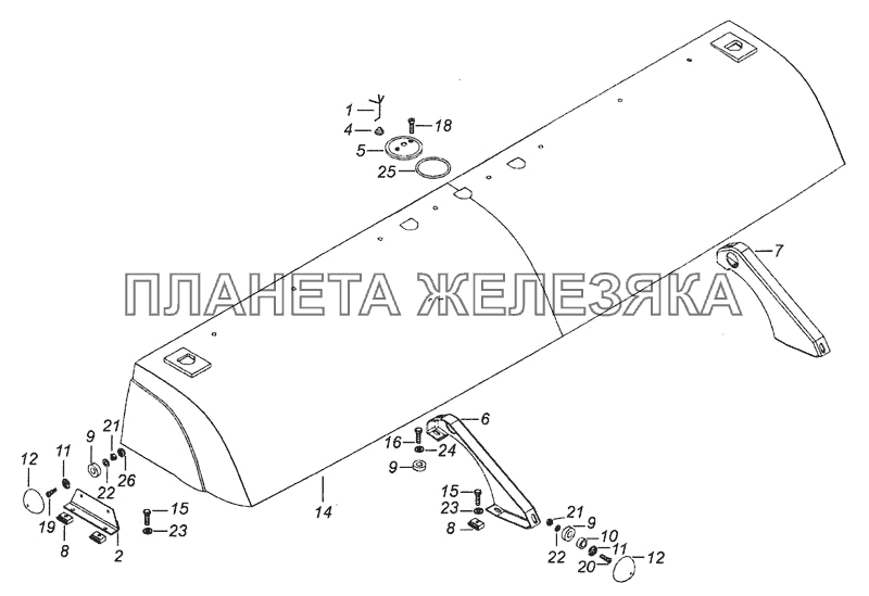 53205-8415002 Установка аэродинамического козырька КамАЗ-6460 (Евро 4)