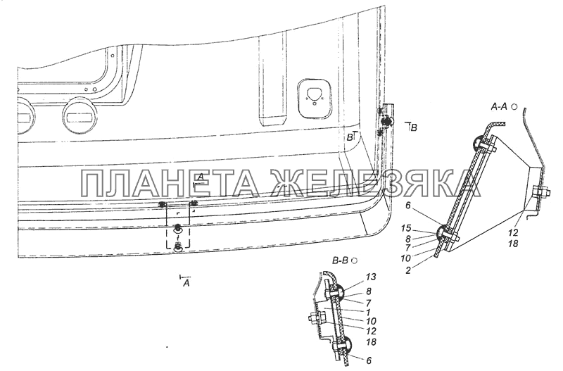 6460-8415002-15 Установка козырька солнцезащитного КамАЗ-6460 (Евро 4)