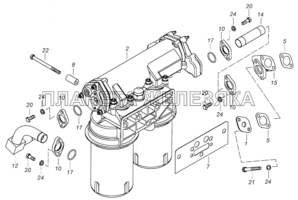 740.90-1012001 Установка фильтра и теплообменника КамАЗ-6460 (Евро 4)